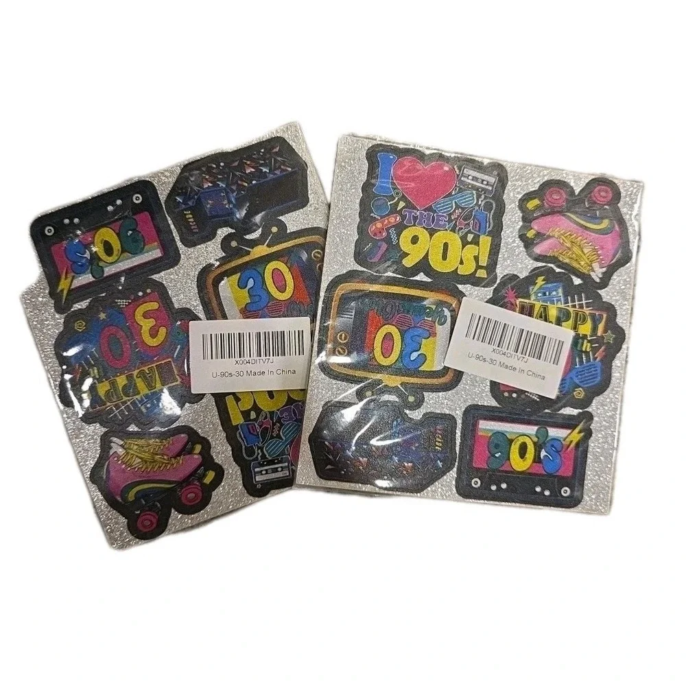 36 Piece Cupcake Toppers 90's Style 30th Birthday Party Decorations